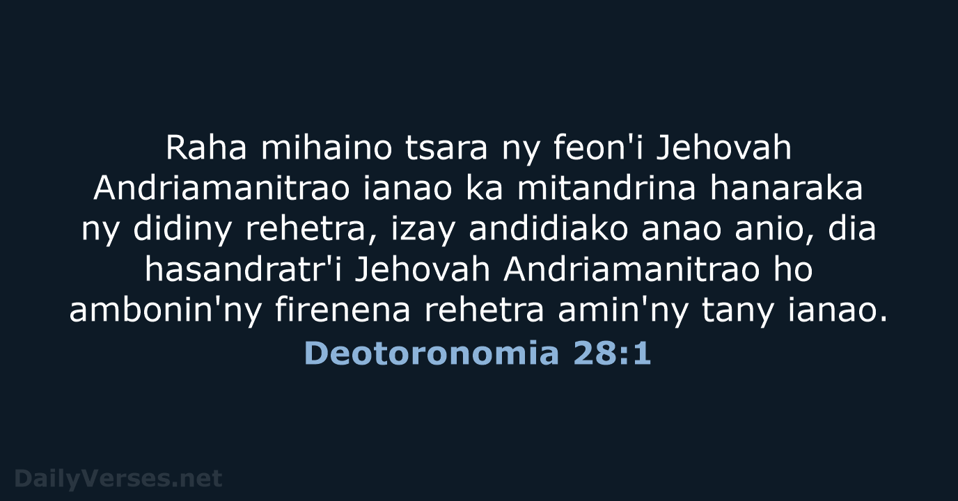 Deotoronomia 28:1 - MG1865
