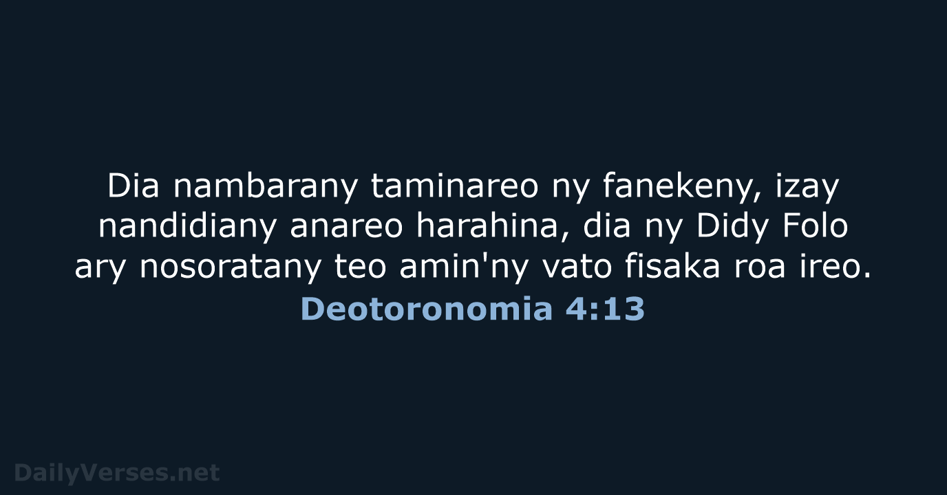 Deotoronomia 4:13 - MG1865