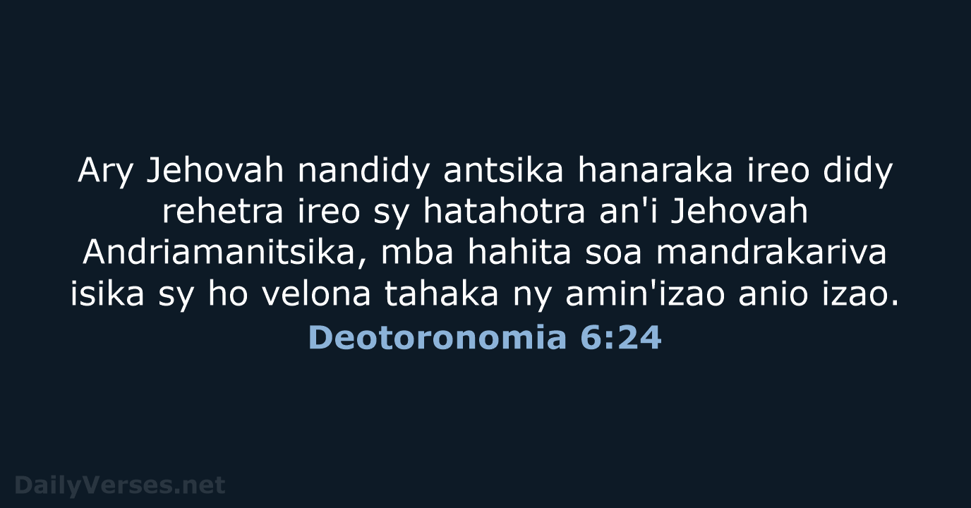 Deotoronomia 6:24 - MG1865