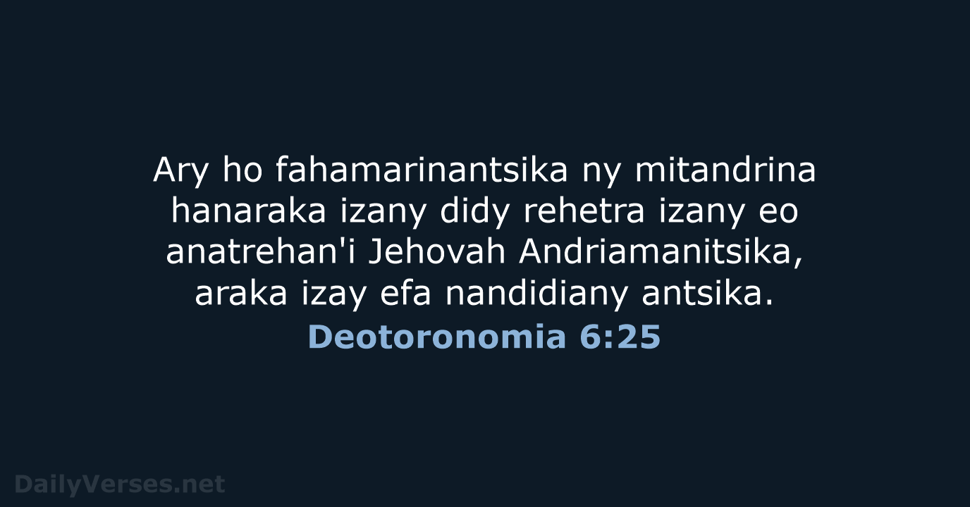 Deotoronomia 6:25 - MG1865