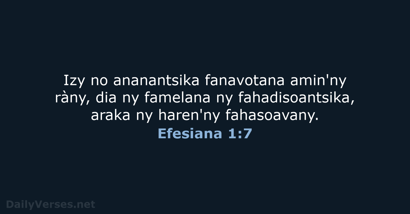 Efesiana 1:7 - MG1865