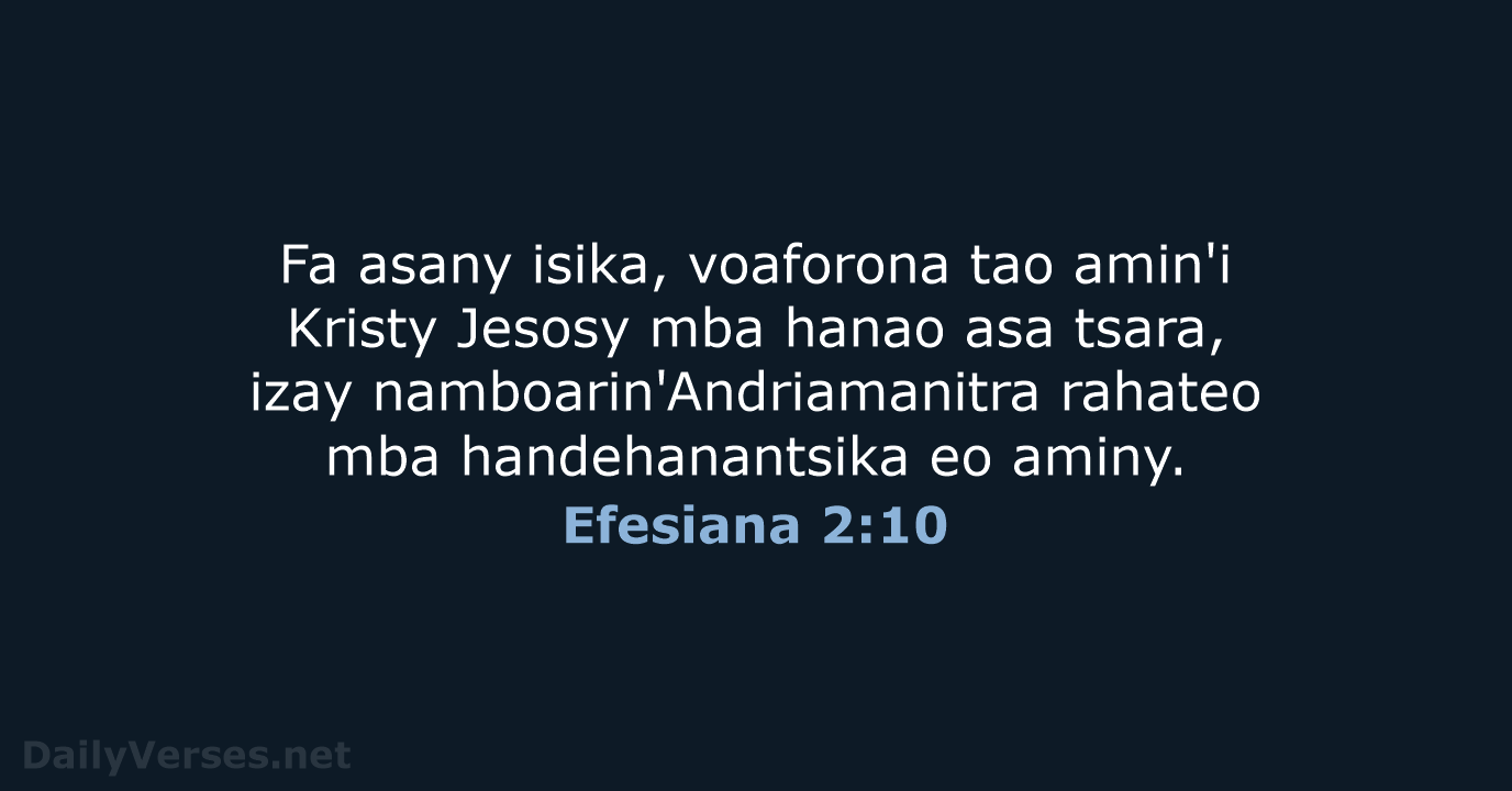 Efesiana 2:10 - MG1865