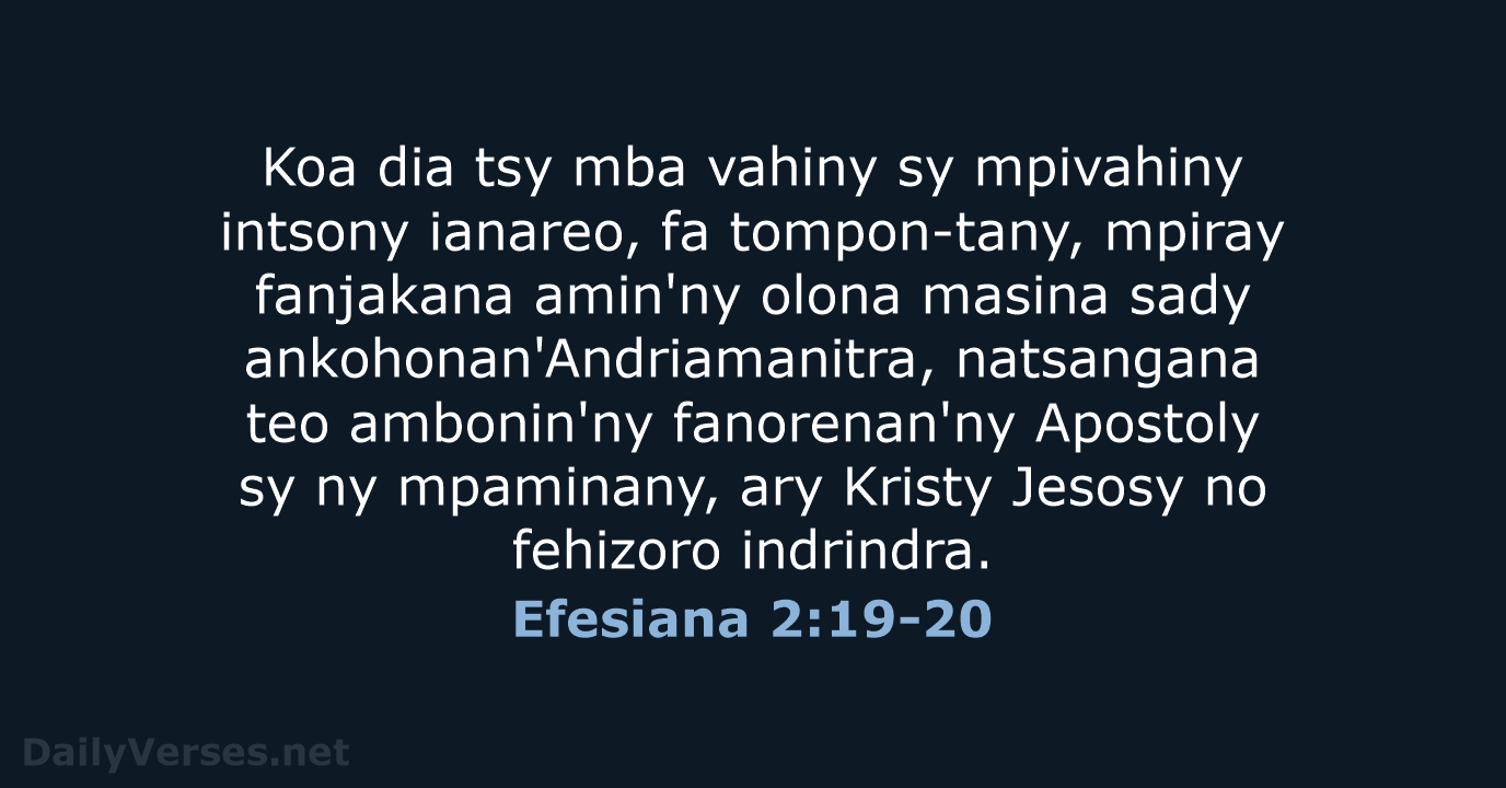 Efesiana 2:19-20 - MG1865