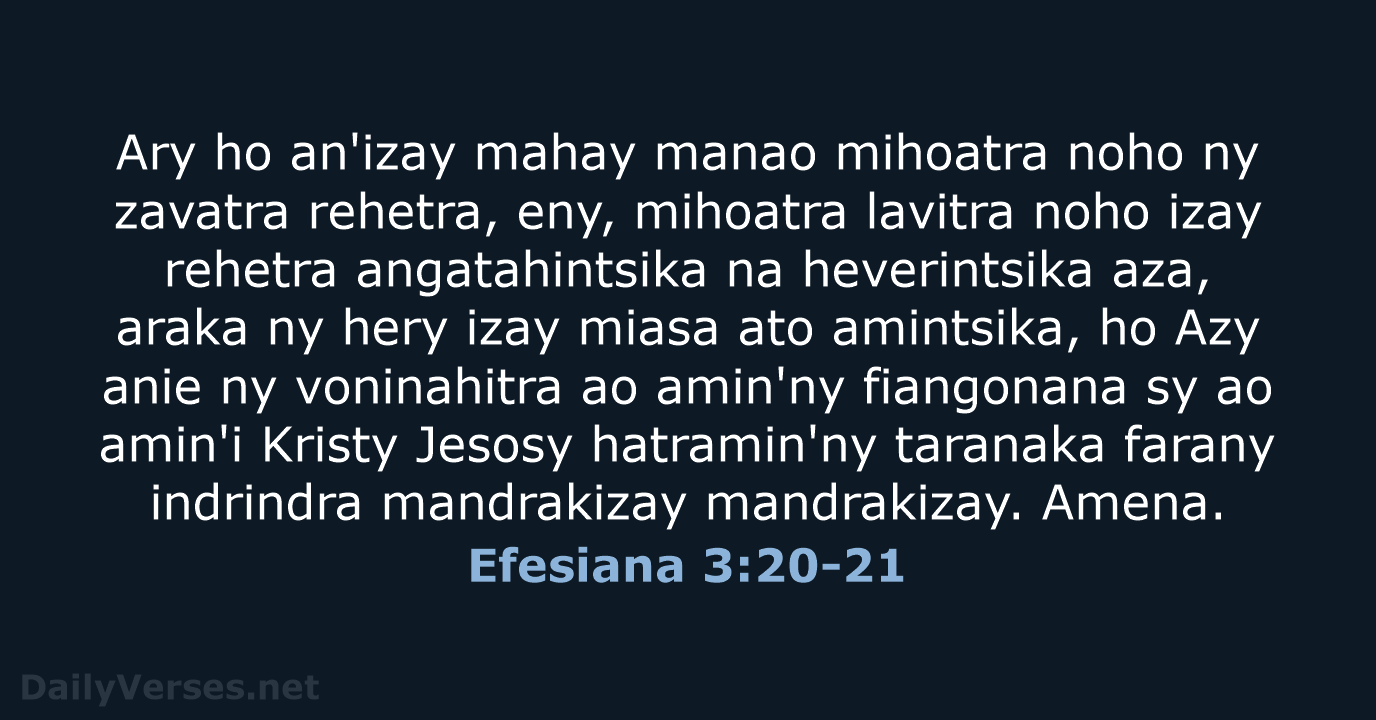 Efesiana 3:20-21 - MG1865