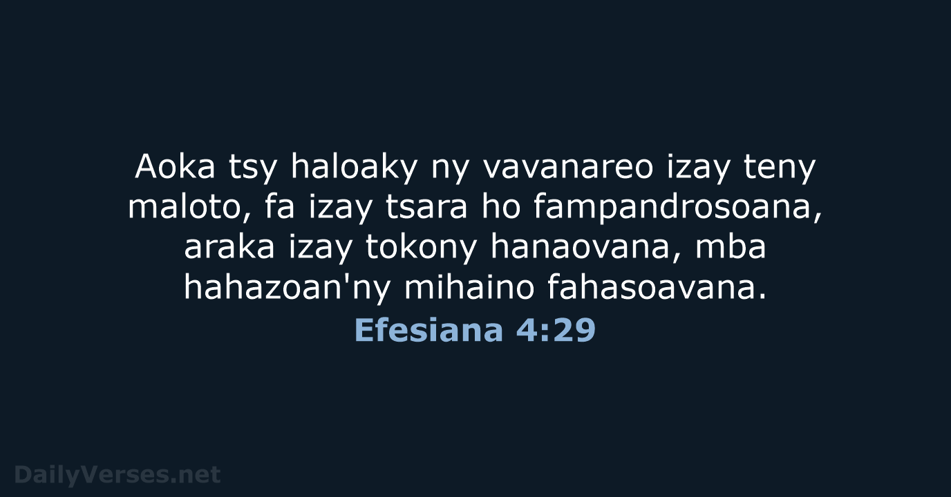 Efesiana 4:29 - MG1865