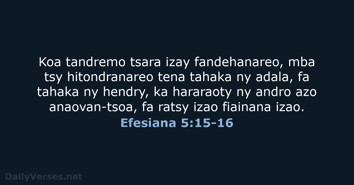 Efesiana 5:15-16 - MG1865
