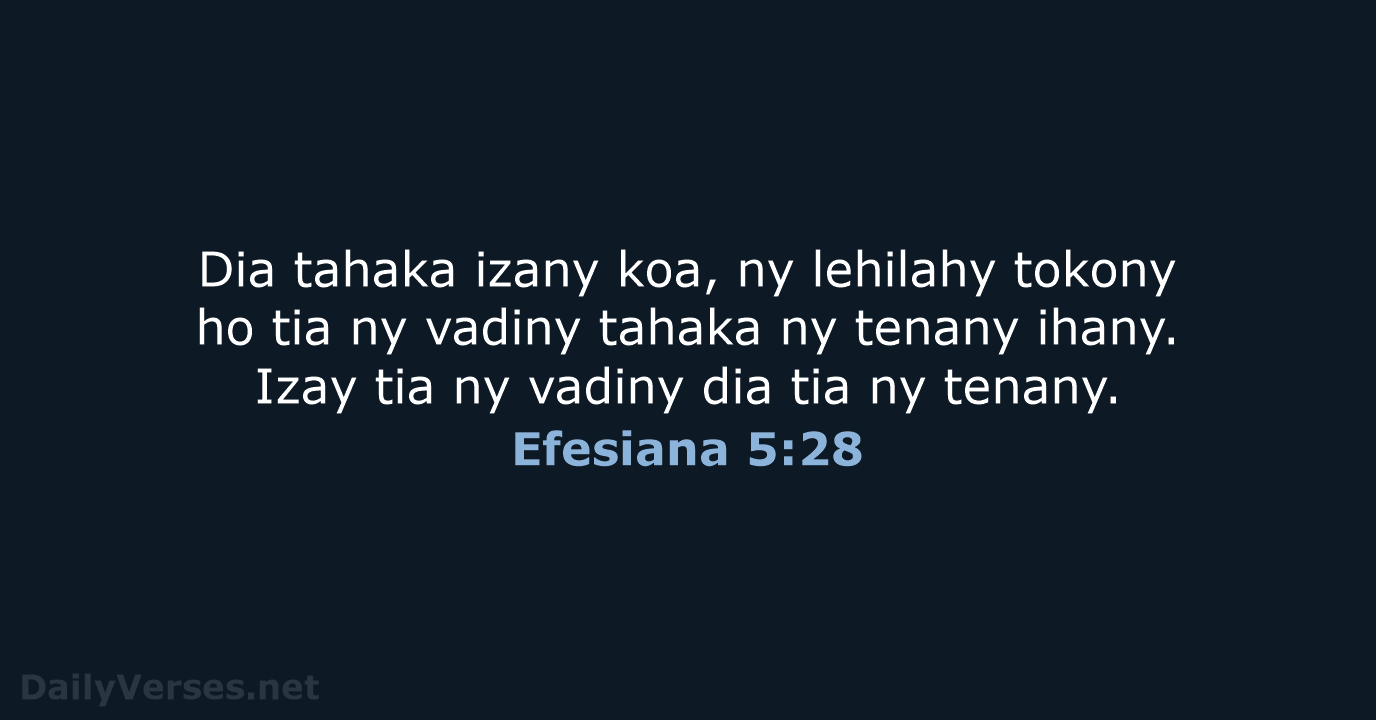 Efesiana 5:28 - MG1865