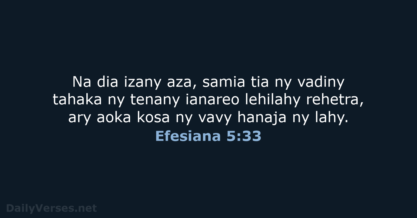 Efesiana 5:33 - MG1865