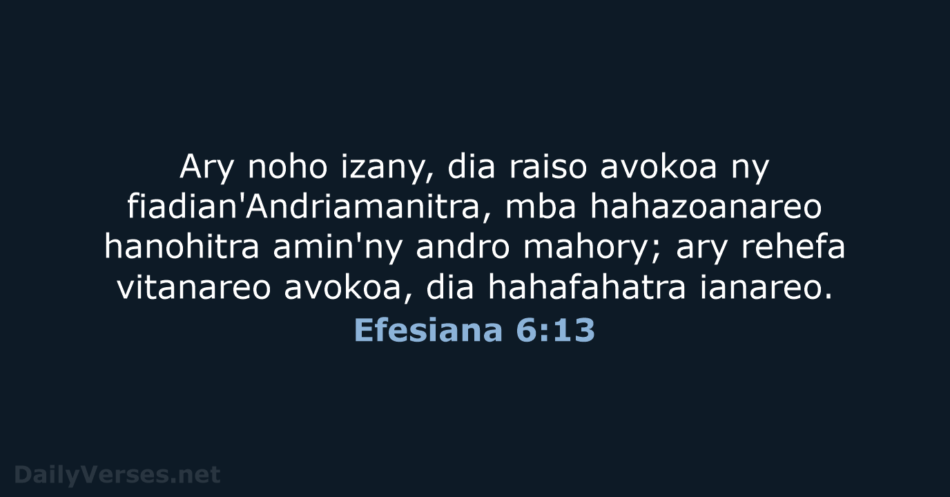 Efesiana 6:13 - MG1865