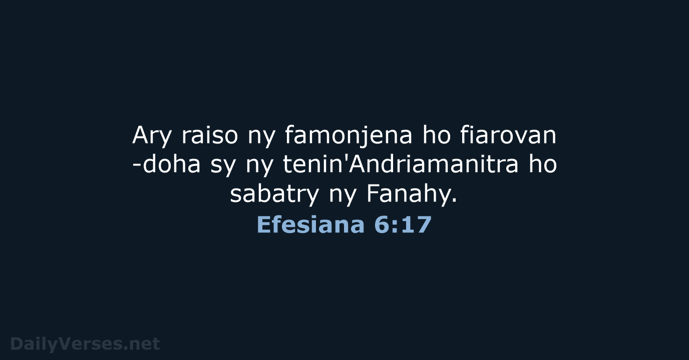 Efesiana 6:17 - MG1865