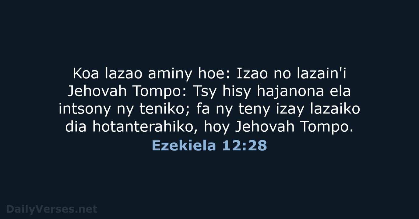 Ezekiela 12:28 - MG1865