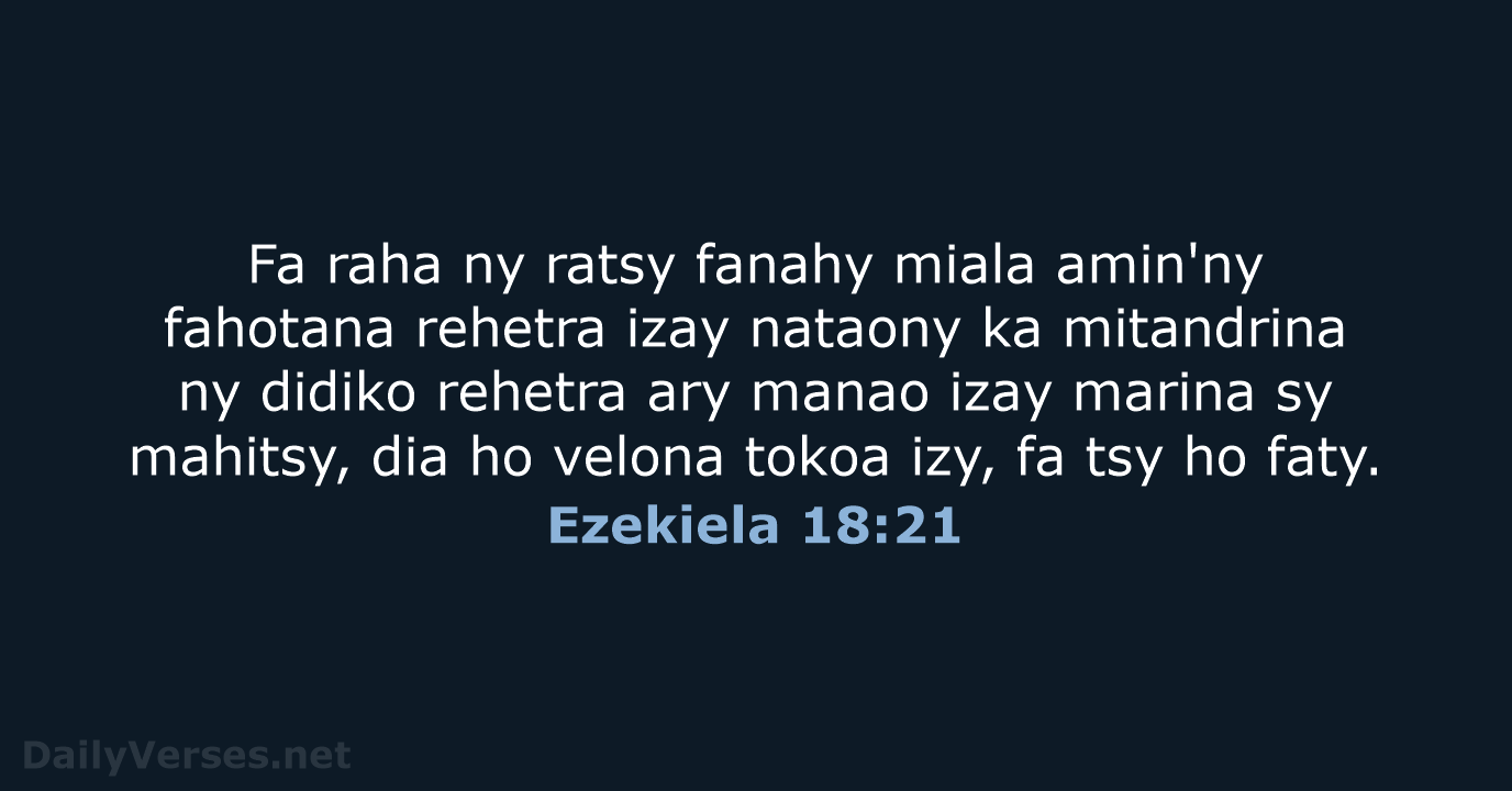 Ezekiela 18:21 - MG1865