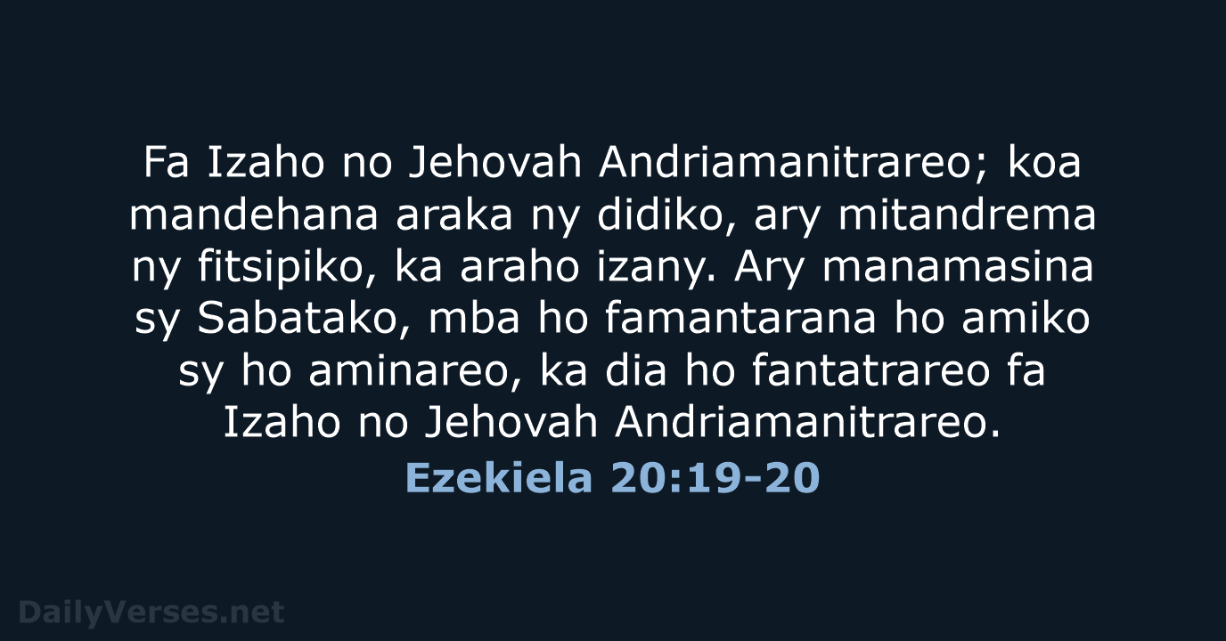 Ezekiela 20:19-20 - MG1865