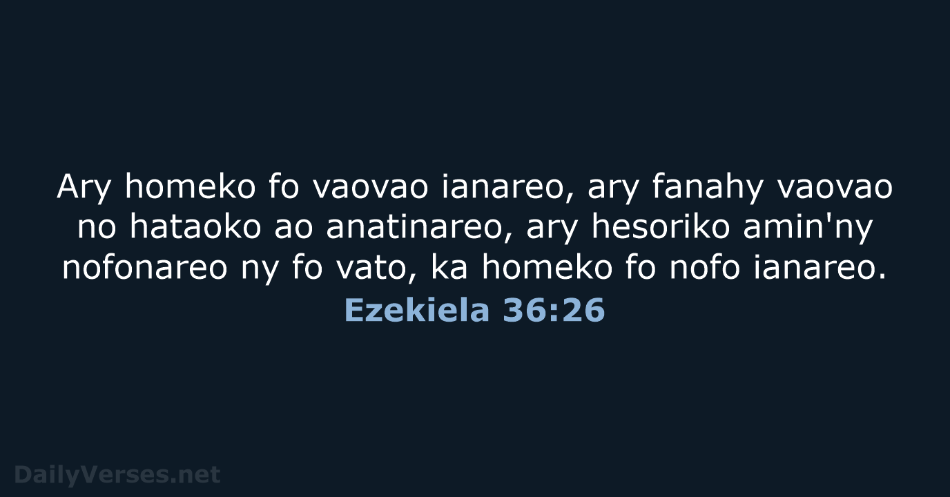Ezekiela 36:26 - MG1865