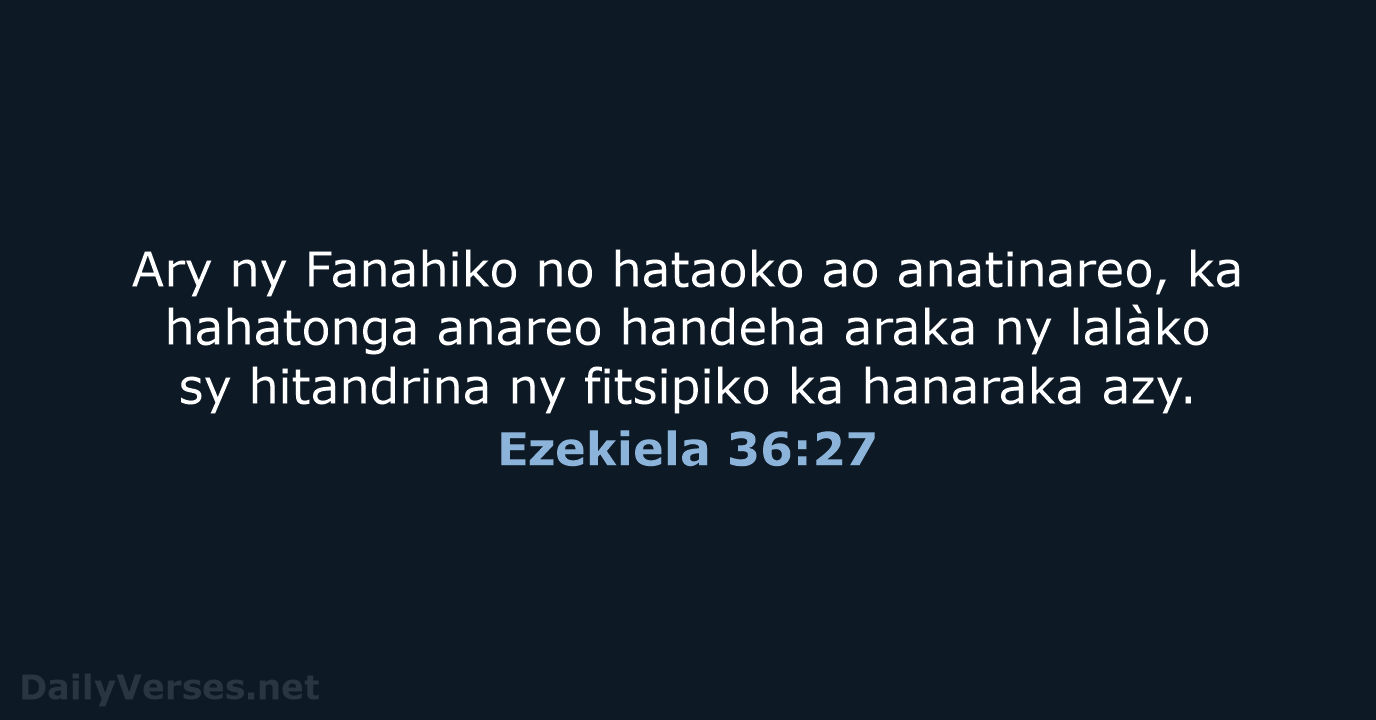 Ezekiela 36:27 - MG1865