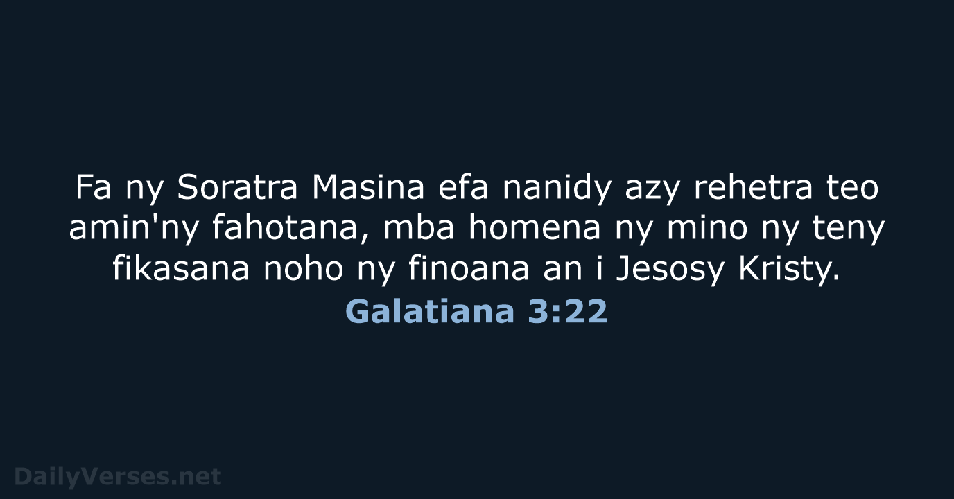 Galatiana 3:22 - MG1865