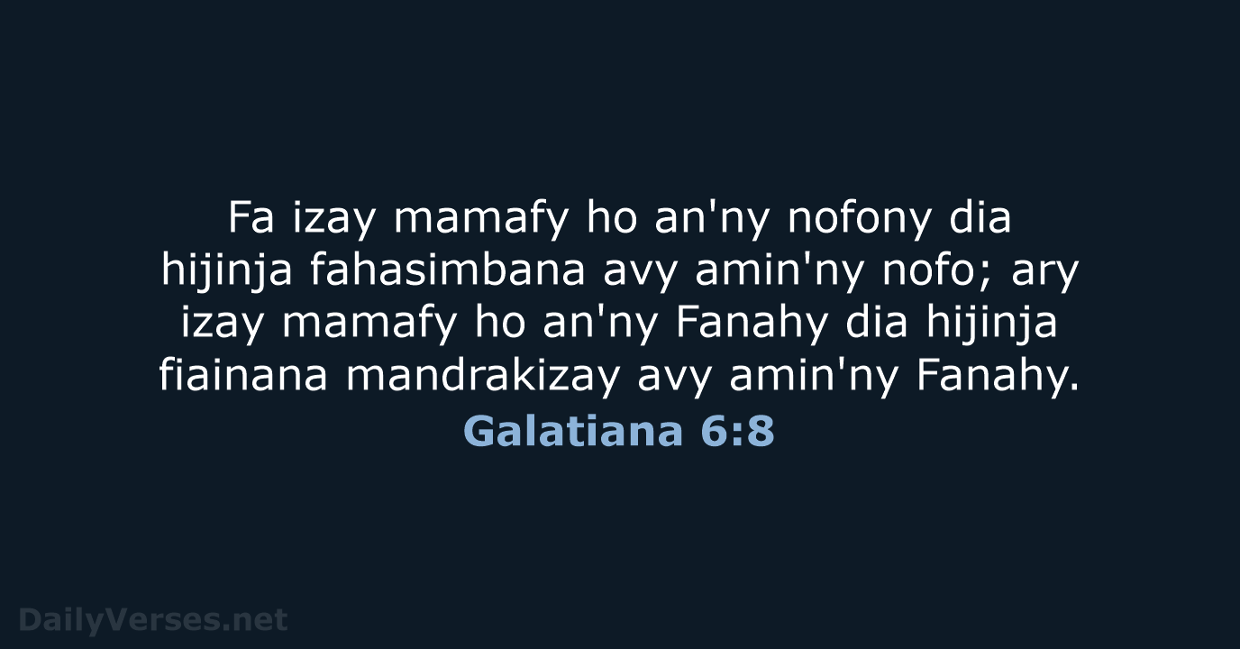 Galatiana 6:8 - MG1865