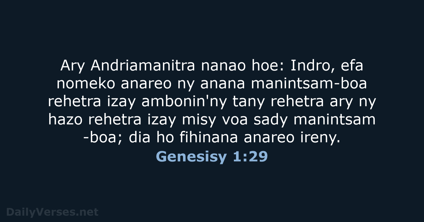Genesisy 1:29 - MG1865