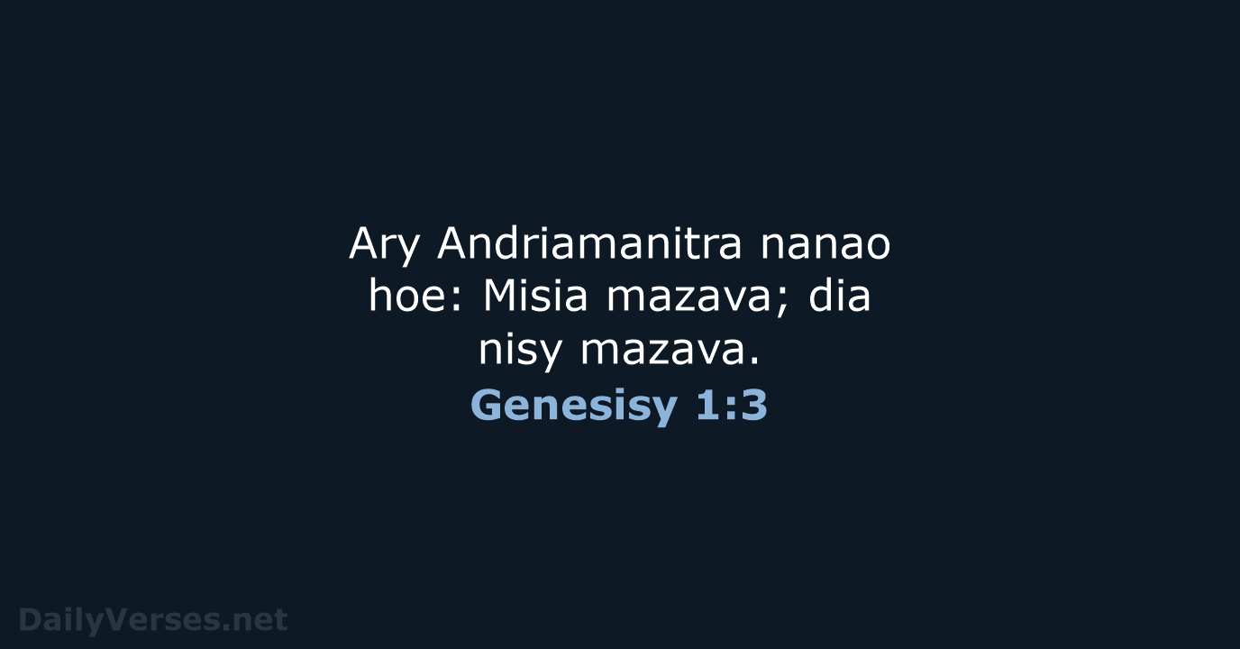 Genesisy 1:3 - MG1865