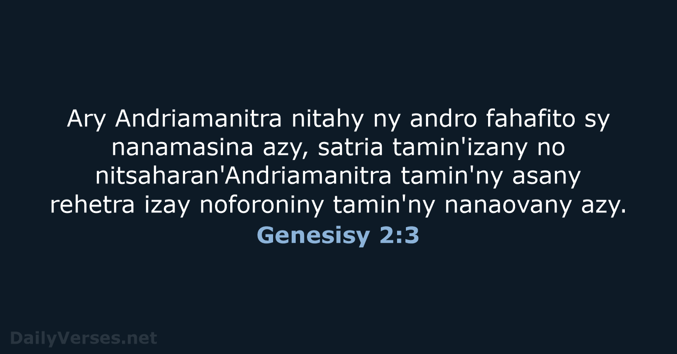 Genesisy 2:3 - MG1865