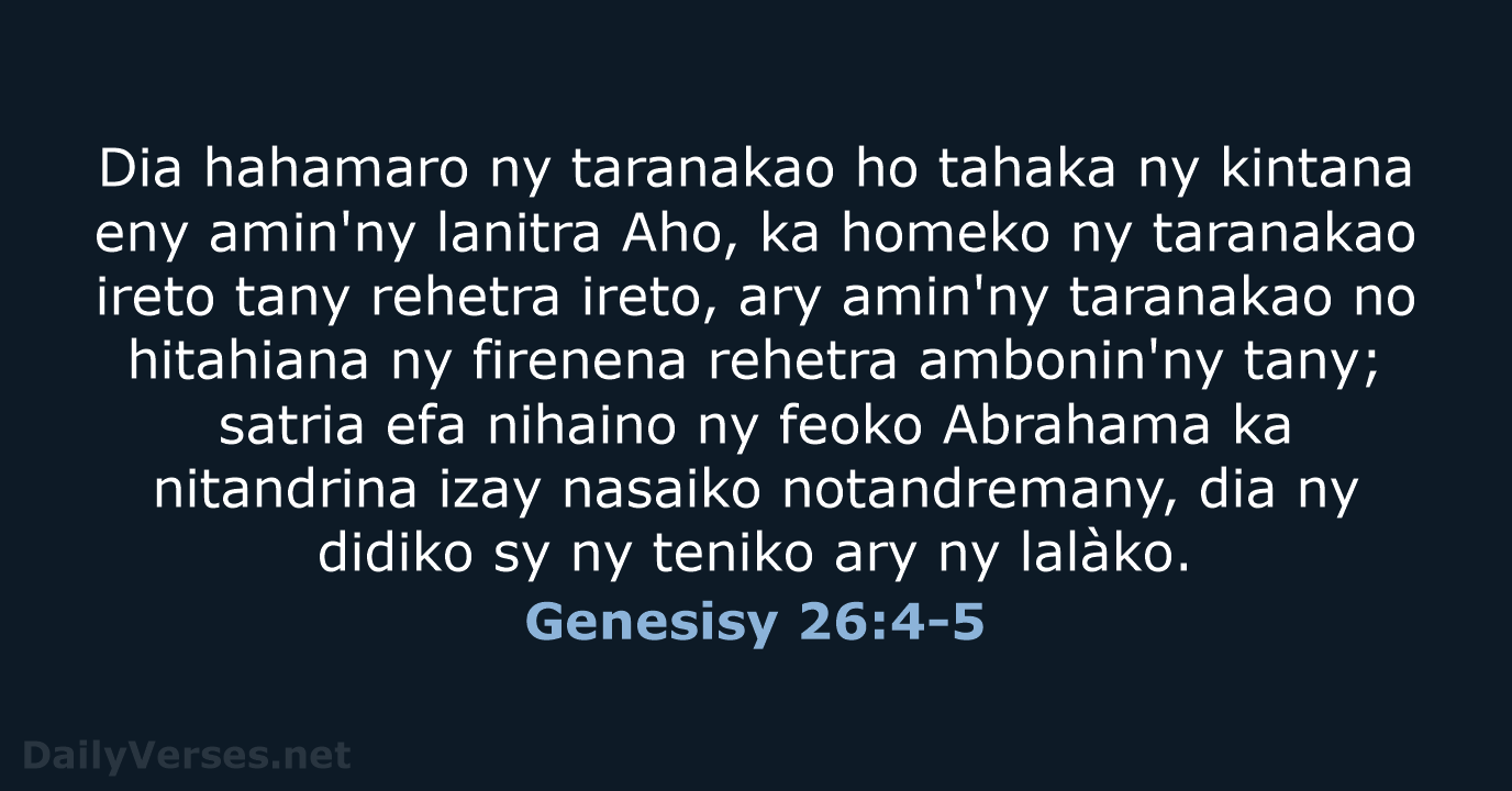 Genesisy 26:4-5 - MG1865