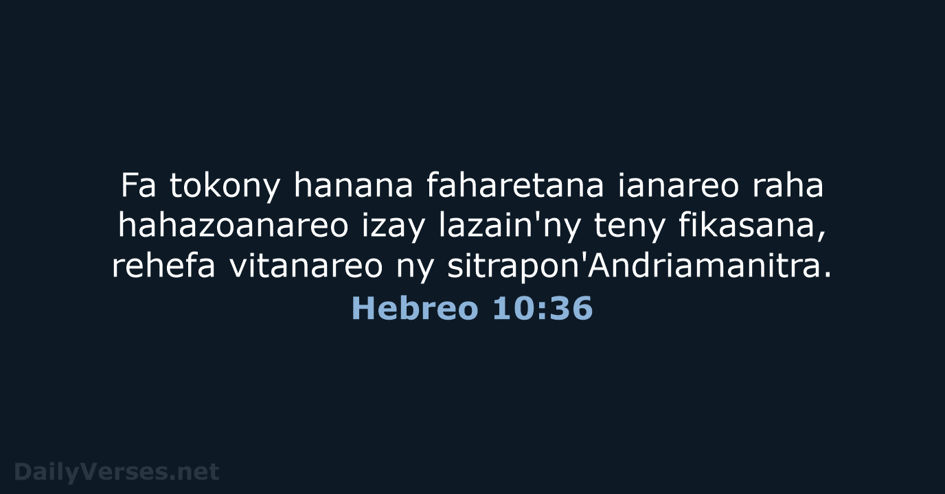 Hebreo 10:36 - MG1865