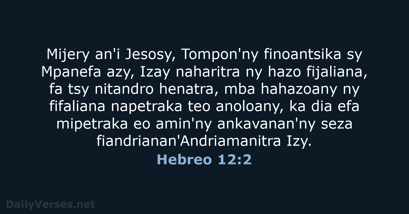 Hebreo 12:2 - MG1865