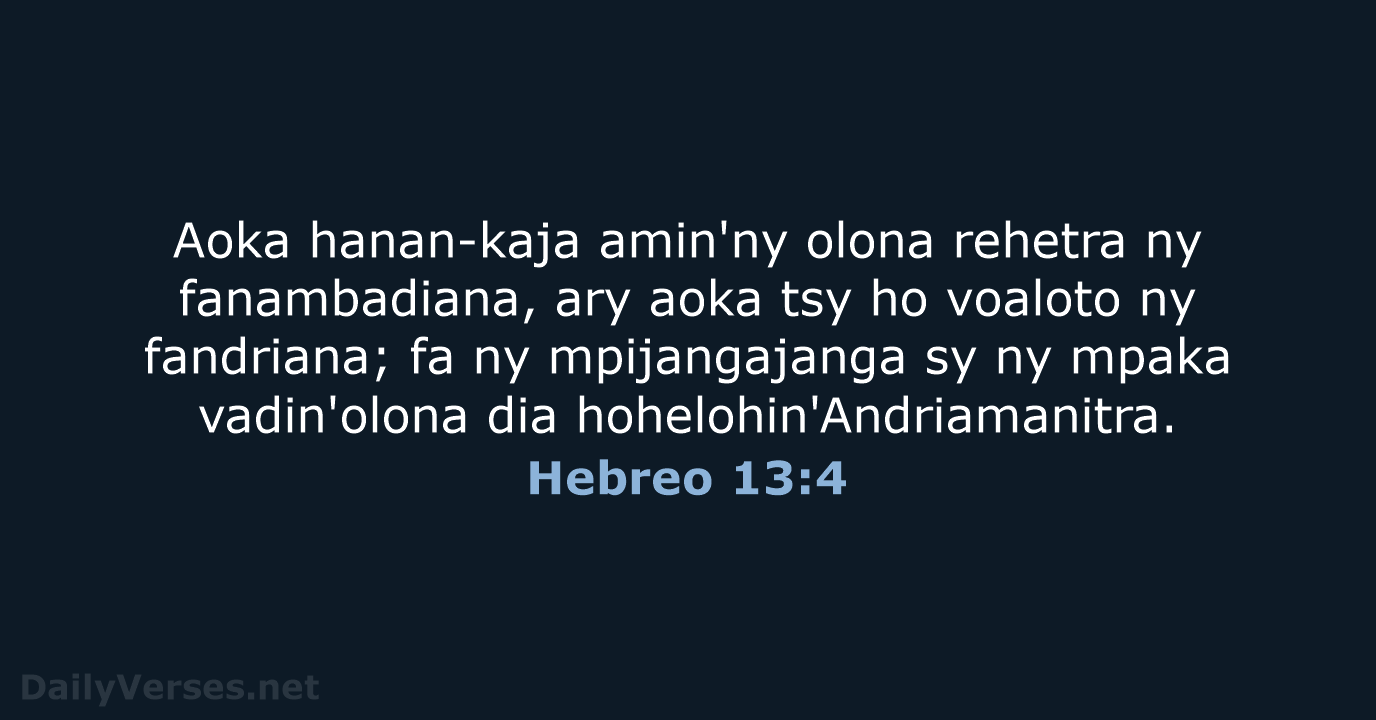 Hebreo 13:4 - MG1865