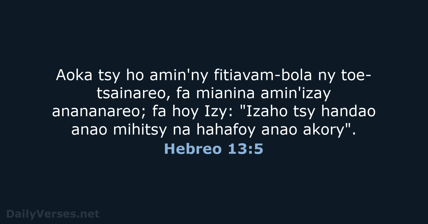 Hebreo 13:5 - MG1865