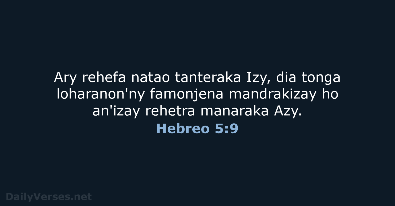 Hebreo 5:9 - MG1865