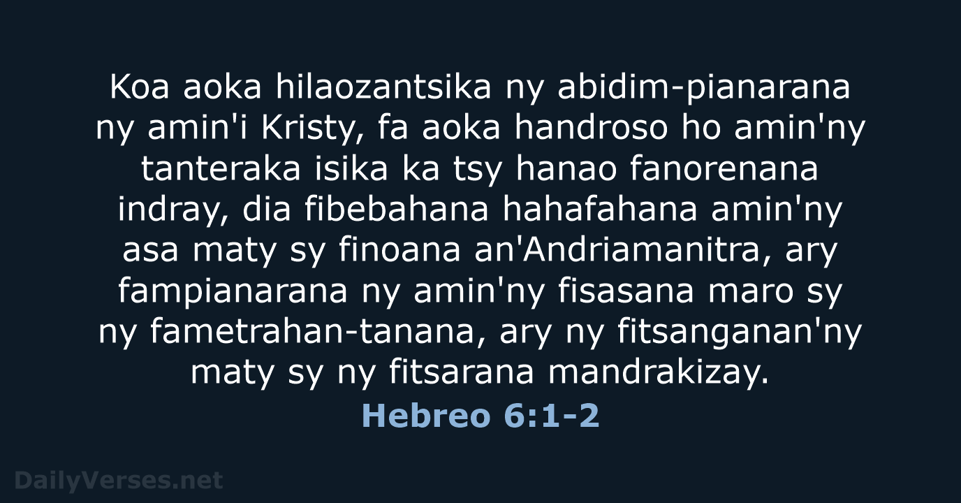 Hebreo 6:1-2 - MG1865