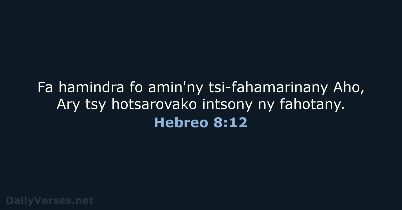 Hebreo 8:12 - MG1865