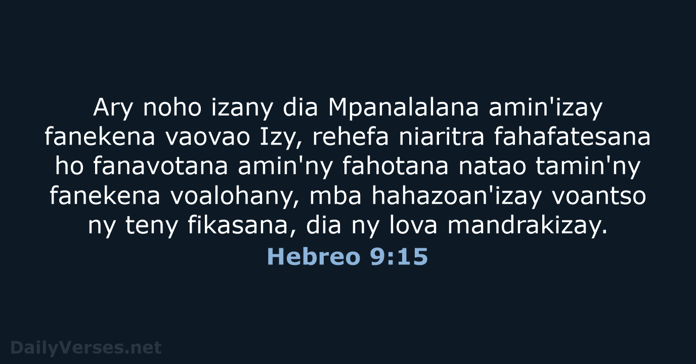 Hebreo 9:15 - MG1865