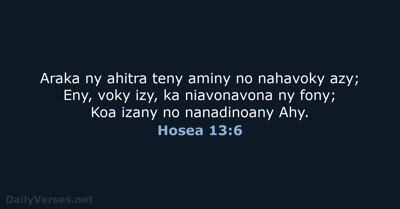 Hosea 13:6 - MG1865