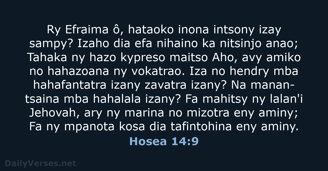 Hosea 14:9 - MG1865