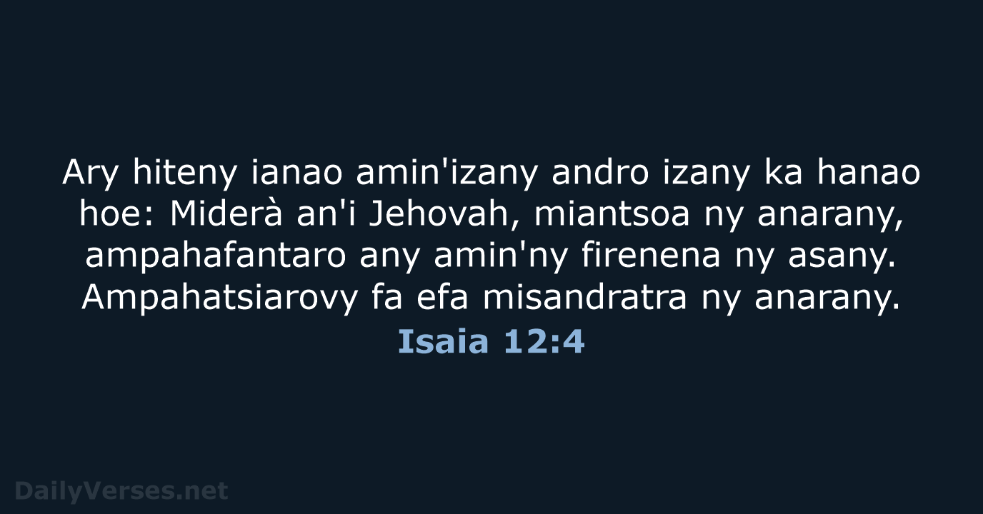 Isaia 12:4 - MG1865