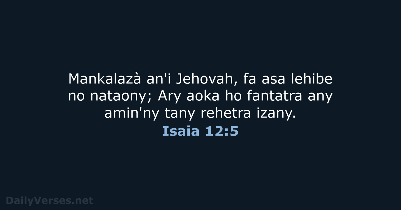Isaia 12:5 - MG1865