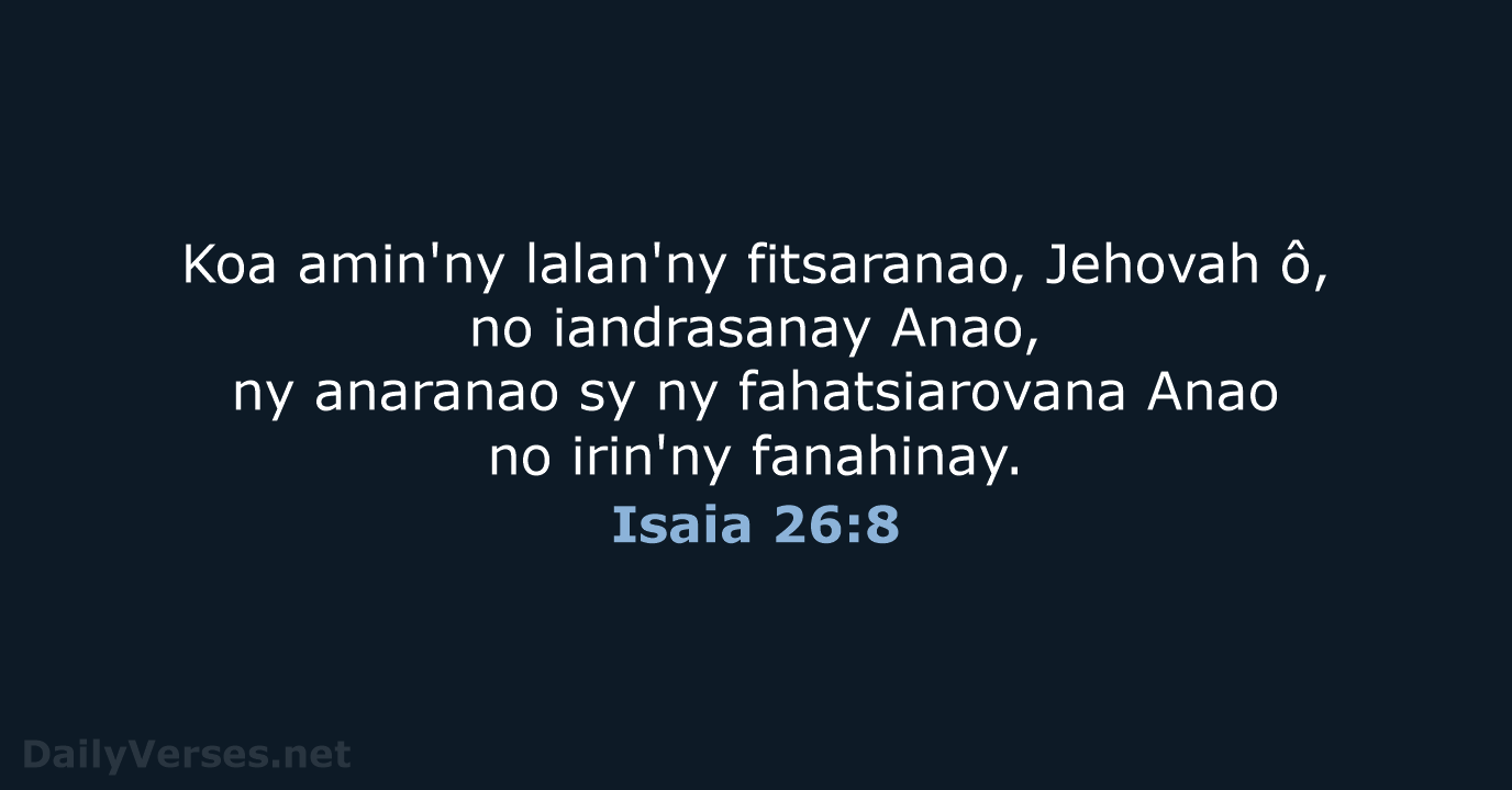 Isaia 26:8 - MG1865