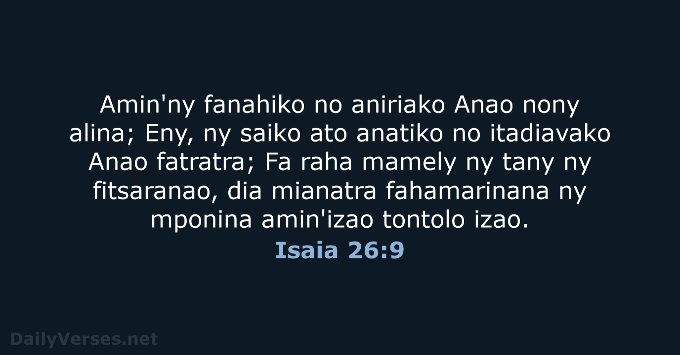 Isaia 26:9 - MG1865