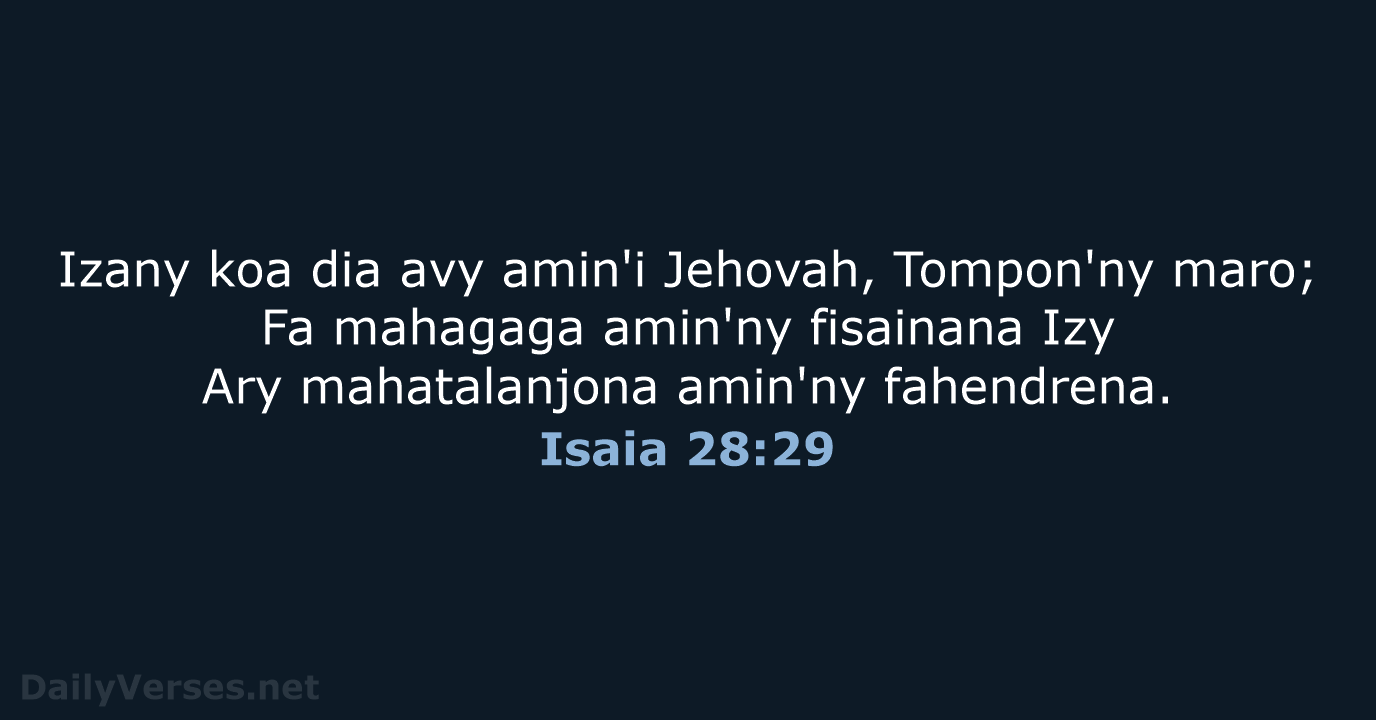 Isaia 28:29 - MG1865