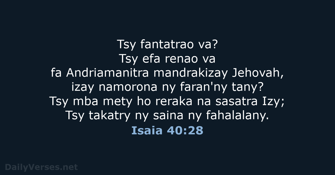 Isaia 40:28 - MG1865