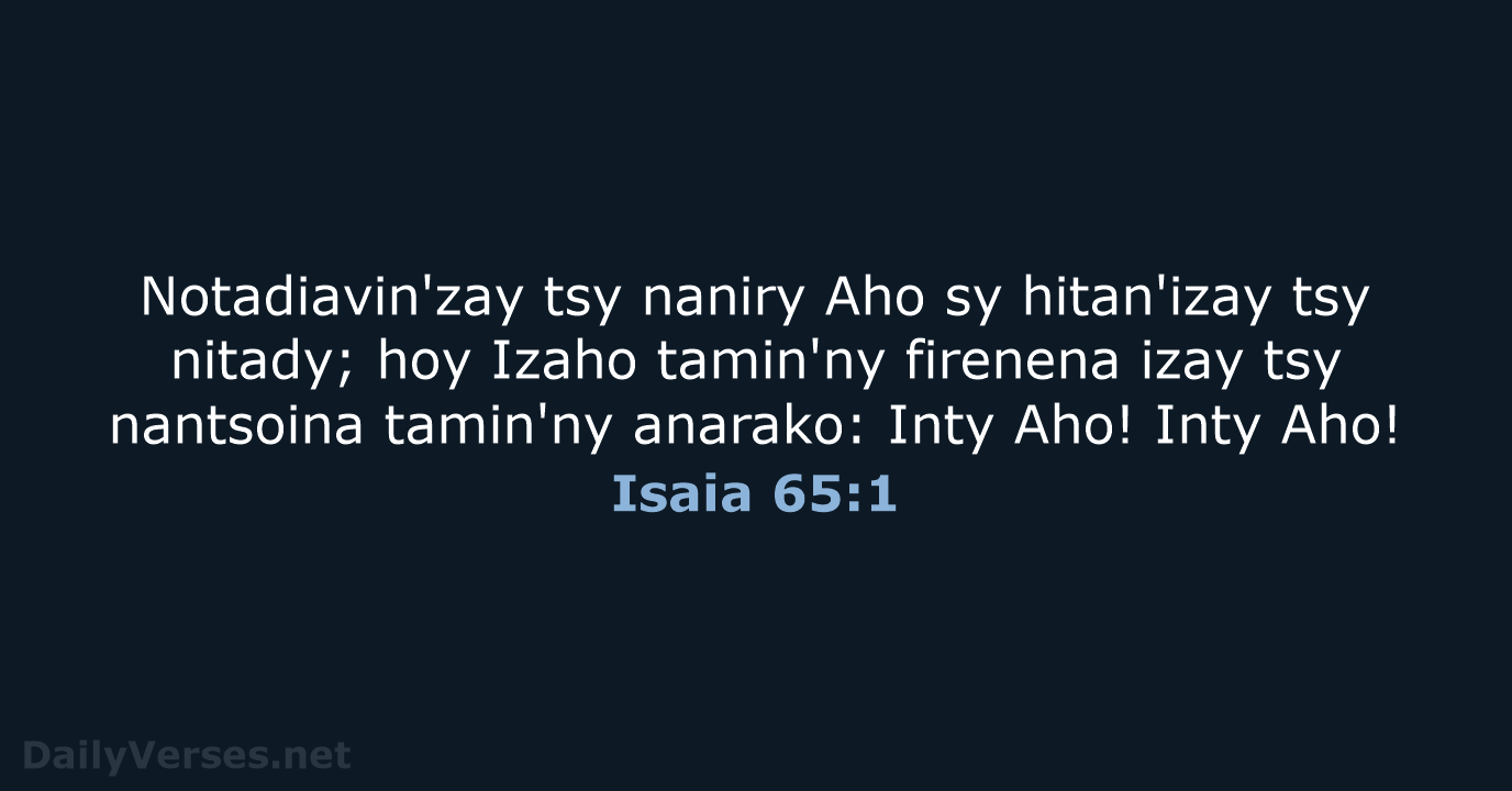 Isaia 65:1 - MG1865