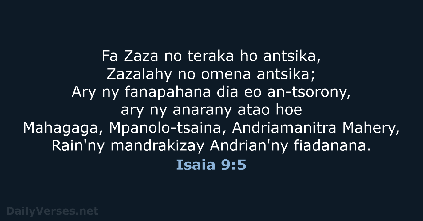 Isaia 9:5 - MG1865