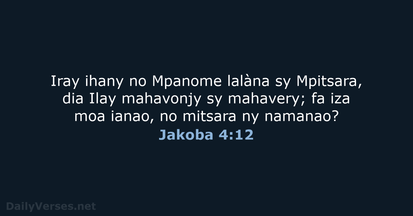 Jakoba 4:12 - MG1865