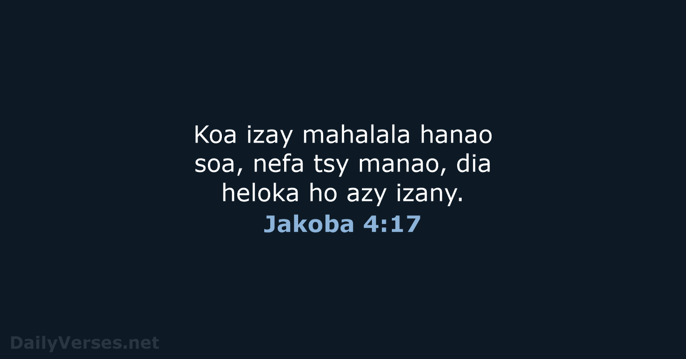 Jakoba 4:17 - MG1865