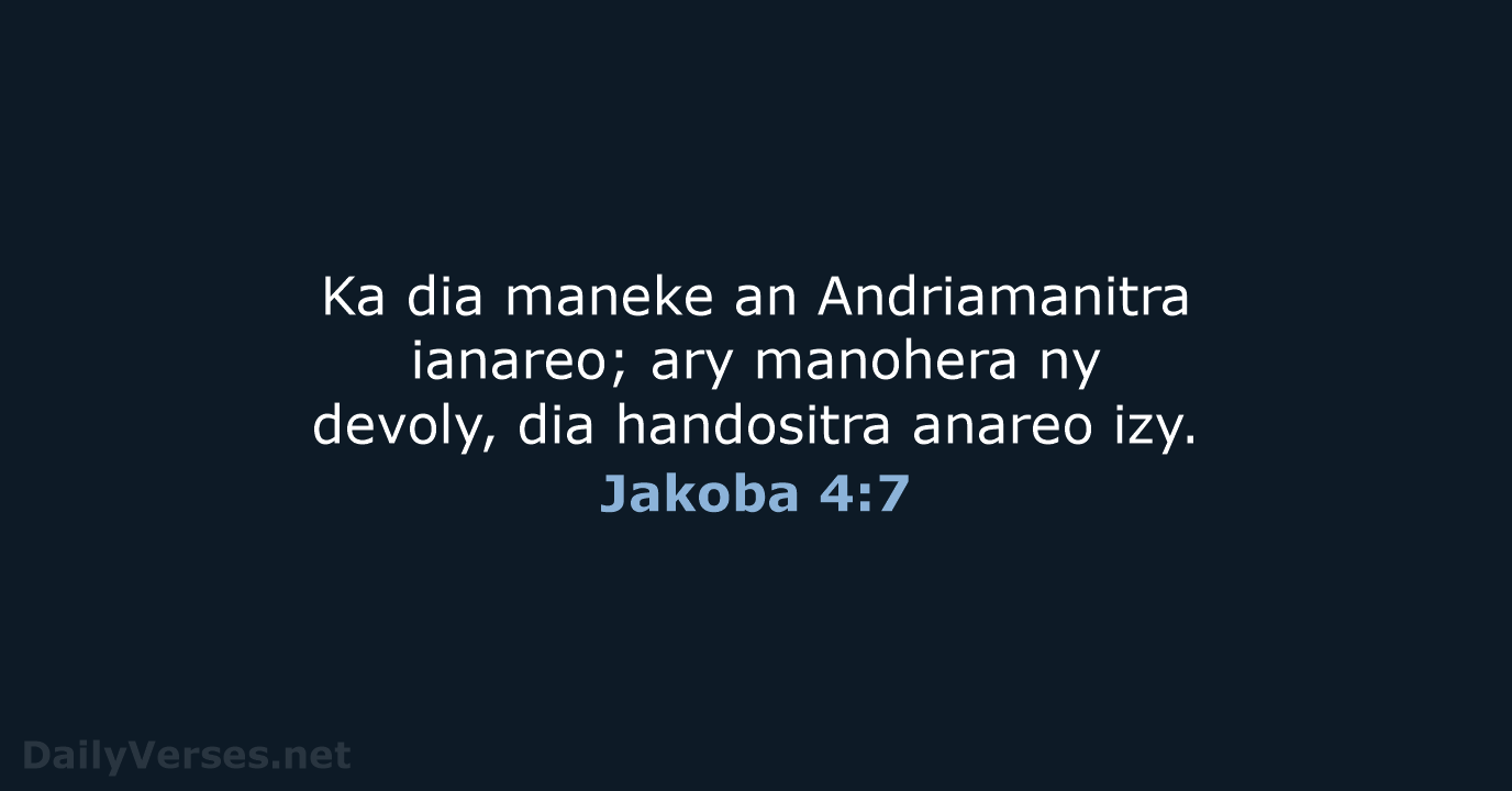 Jakoba 4:7 - MG1865