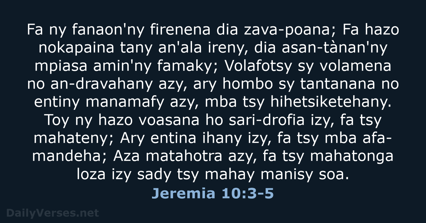 Jeremia 10:3-5 - MG1865