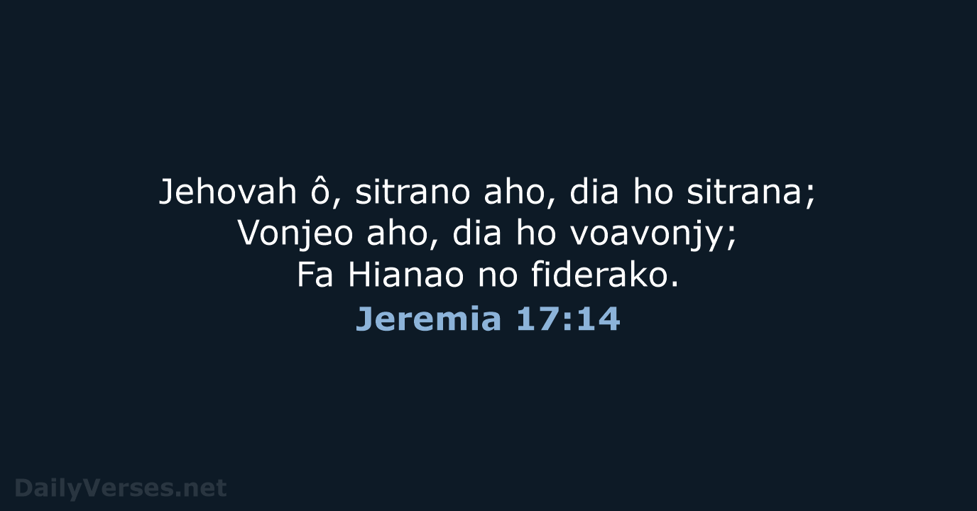 Jeremia 17:14 - MG1865