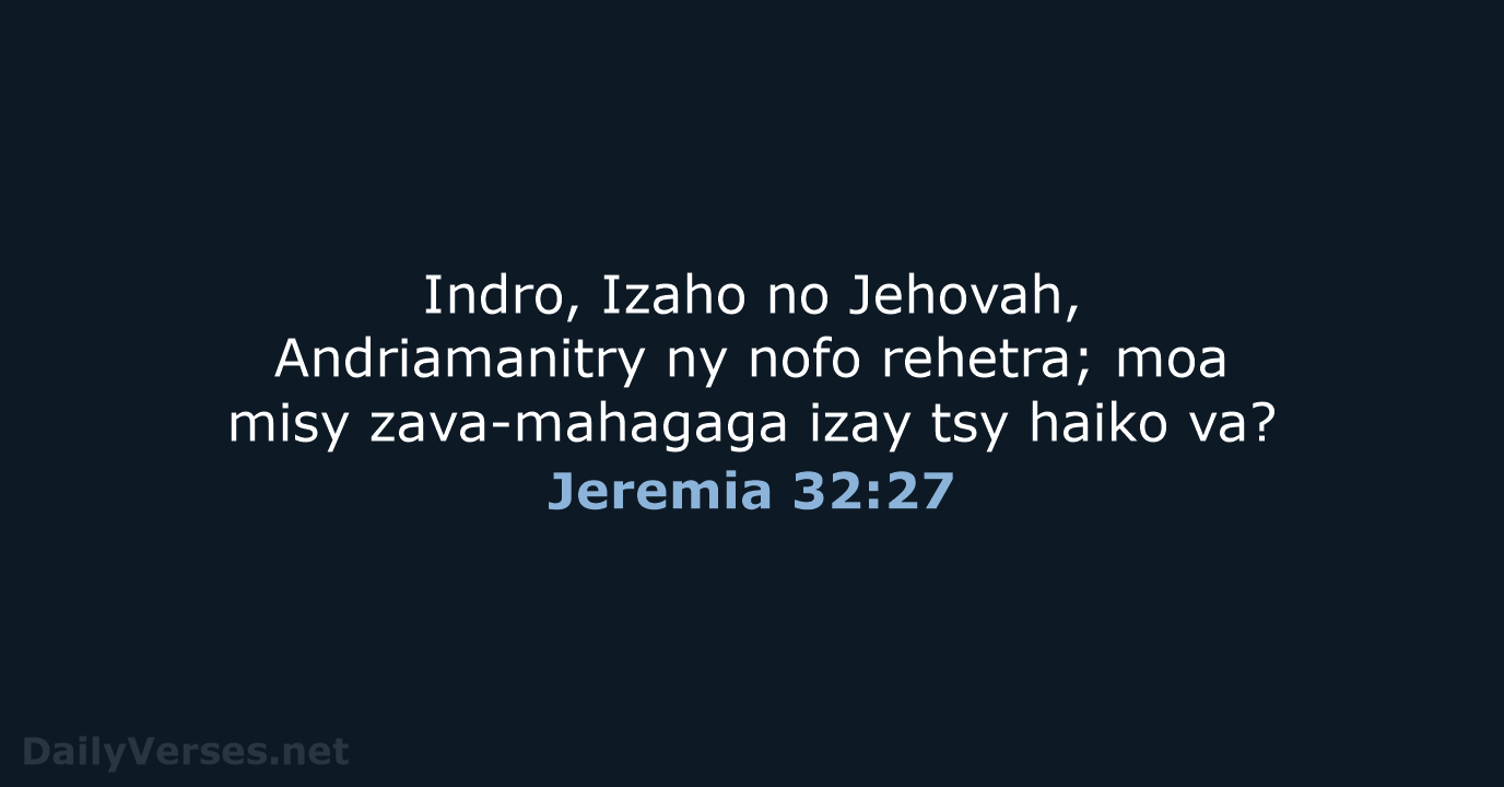 Jeremia 32:27 - MG1865