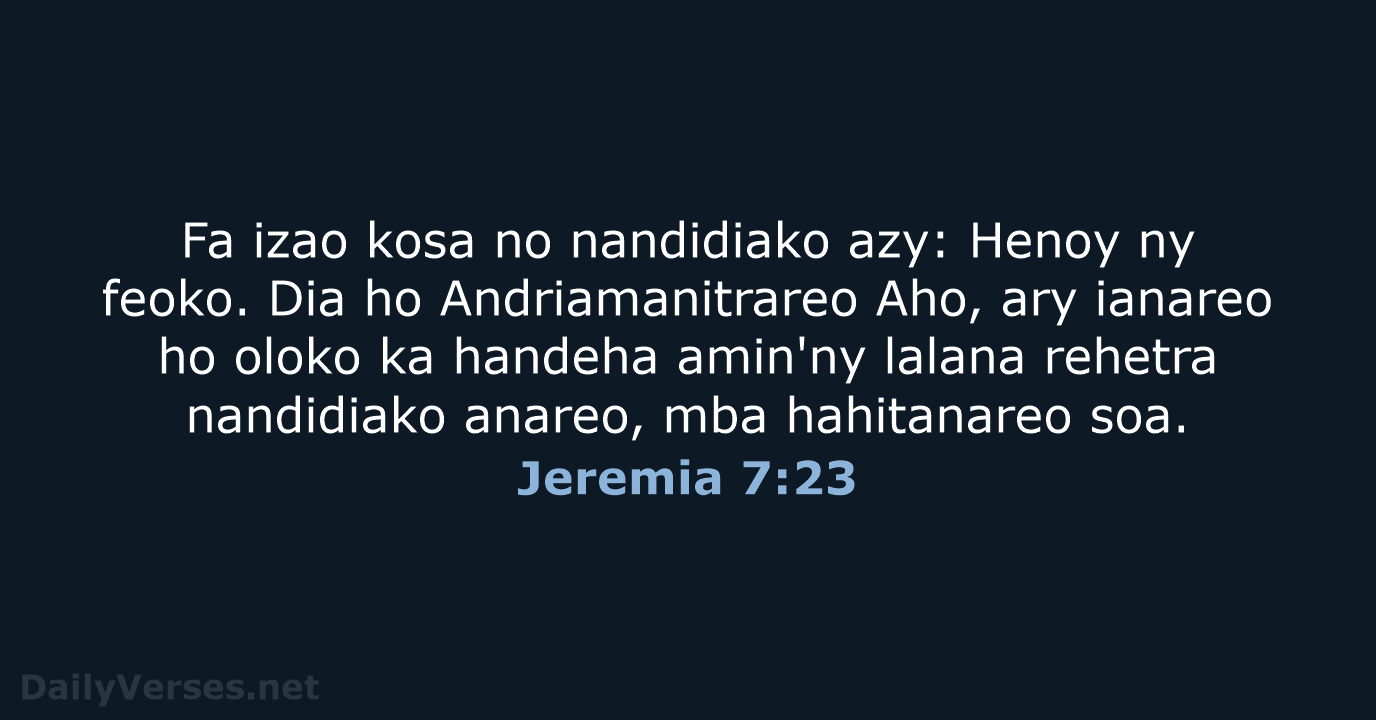 Jeremia 7:23 - MG1865